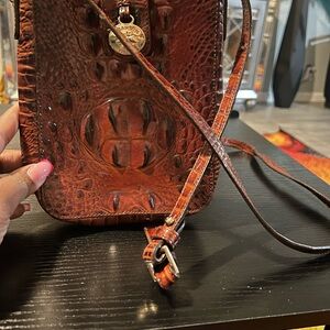 Brahmin Tan Crocodile Embossed Crossbody